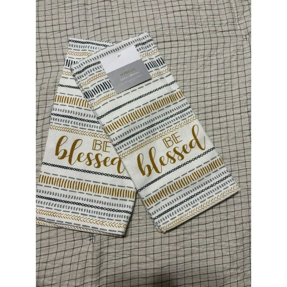 ❤️ Blessed hand towels set of 2 Wyatt Home Kitchen collectionNWT